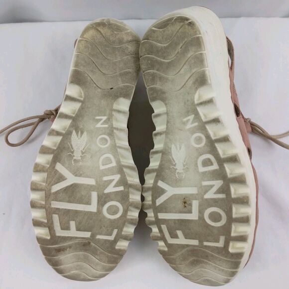 Fly London YEXA916FLY Wedge Sandals Pink Nude Womens Size US 7.5 8  EU 38